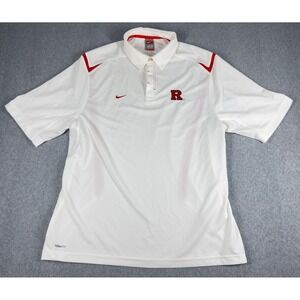 Nike Dri-Fit Mens Large Rutgers University Polo Swoosh Embroidered Logo